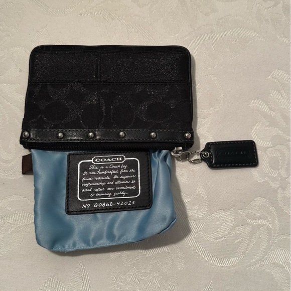 Coach Studded Black Lurex Wristlet